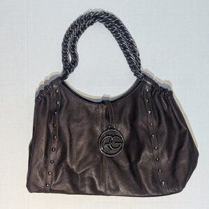 ROBERTA GANDOLFI  Chain Brown Leather Shoulder Bag Satchel Purse